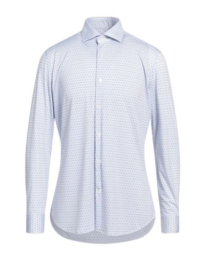 Guglielminotti Man Shirt Sky Blue Size 16 Polyester, Elastane