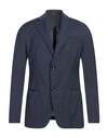 Emporio Armani Man Suit Jacket Slate Blue Size 38 Virgin Wool In Navy Blue
