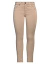 Marani Woman Pants Light Brown Size 32 Cotton, Polyester, Elastane In Beige