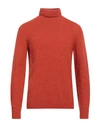 Avignon Man Turtleneck Orange Size Xl Wool, Polyamide In Orange