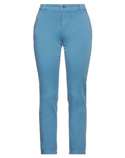 Nenette Woman Pants Light Blue Size 32 Cotton, Polyester, Elastane