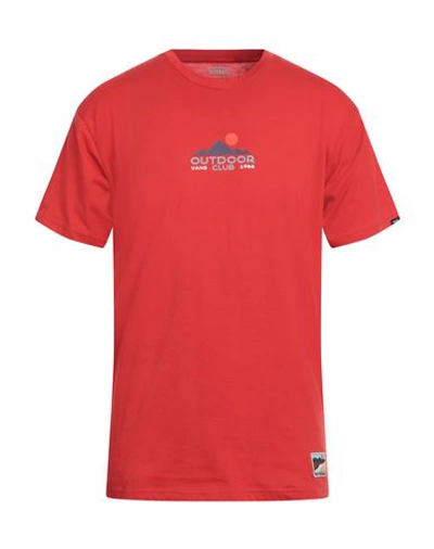 Vans Man T-shirt Red Size M Cotton