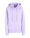 Adidas By Stella Mccartney Asmc Fz Hoodie Woman Sweatshirt Lilac Size S Organic Cotton, Recycled Pol In Purple