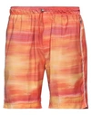 AHLUWALIA AHLUWALIA MAN SHORTS & BERMUDA SHORTS ORANGE SIZE L RECYCLED POLYAMIDE