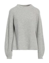 BELLWOOD BELLWOOD WOMAN SWEATER LIGHT GREY SIZE L POLYAMIDE, VISCOSE, WOOL, CASHMERE