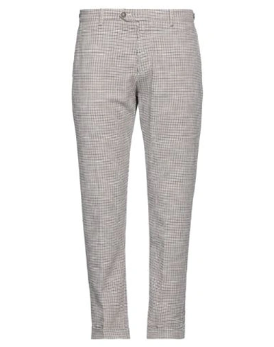 Berwich Man Pants Grey Size 34 Virgin Wool, Cotton, Silk In Beige