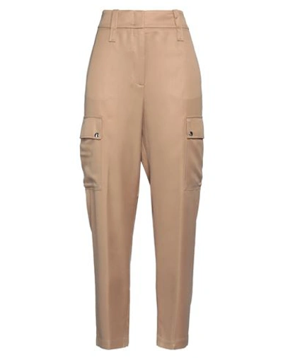 Peserico Woman Pants Light Brown Size 10 Viscose, Cupro In Beige