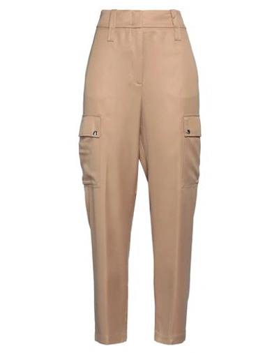 Peserico Woman Pants Light Brown Size 6 Viscose, Cupro In Beige