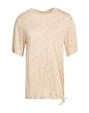 Semicouture Woman T-shirt Beige Size M Viscose In Beige