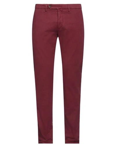 Siviglia Man Pants Burgundy Size 33 Cotton, Elastane In Red