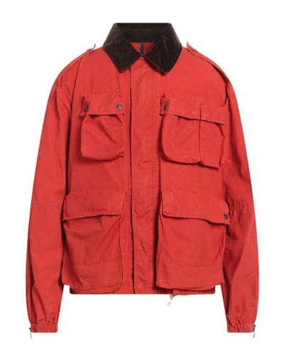 Historic Man Jacket Brick Red Size Xl Cotton