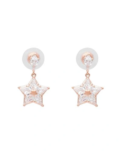 Swarovski Stella Drop Earrings, Kite Cut, Star, White, Rose Gold-tone Plated Woman Earrings Rose Gol