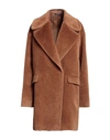 Tagliatore 02-05 Woman Coat Camel Size 10 Alpaca Wool, Virgin Wool In Beige