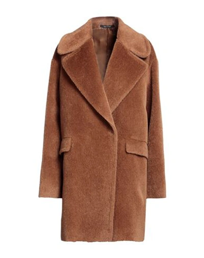 Tagliatore 02-05 Woman Coat Camel Size 10 Alpaca Wool, Virgin Wool In Beige