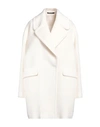 Tagliatore 02-05 Woman Coat Ivory Size 12 Alpaca Wool, Virgin Wool In White