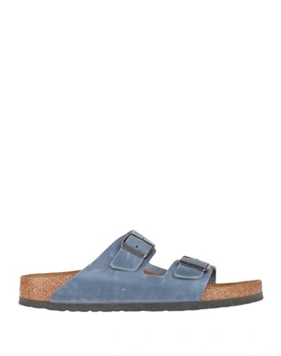 Birkenstock Man Sandals Slate Blue Size 13 Soft Leather