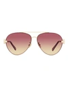 Omega Pilot Om0031h Sunglasses Woman Sunglasses Red Size 61 Metal, Acetate