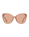 Jimmy Choo Women's Butterfly Sunglasses Ele/f/s Fwm4s Transparent Nude 59mm In Transparent