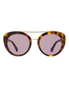 ROBERTO CAVALLI ROBERTO CAVALLI ROBERTO CAVALLI OVAL RC1128 SUNGLASSES WOMAN SUNGLASSES BROWN SIZE 54 ACETATE, METAL