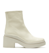 La Canadienne Anders Crinkle Leather Bootie In Cream