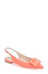 Roger Vivier Grommettine Leather Slingback Ballerina Flats In Rosa Flamingo