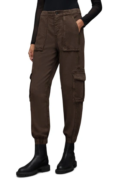 Allsaints Frieda Cargo Trousers In Warm Cacao Brown