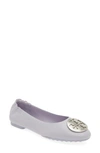 Tory Burch Claire Ballet Flat In Spring Lavender / Silver