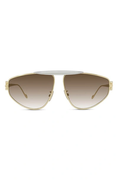 Loewe Anagram 61mm Pilot Sunglasses In Gold Brown