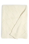 Barefoot Dreams Cozychic Diamond Weave Blanket In Cream