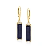 Ross-simons Sapphire Drop Earrings With . White Topaz In 18kt Gold Over Sterling In Blue