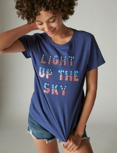 Lucky Brand Women's Light Up The Sky Classic Crew In Blue