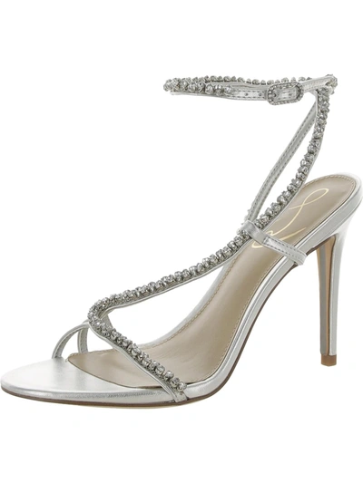 Sam Edelman Women's Granger Beaded Evening Sandals In Soft Silver Metallic