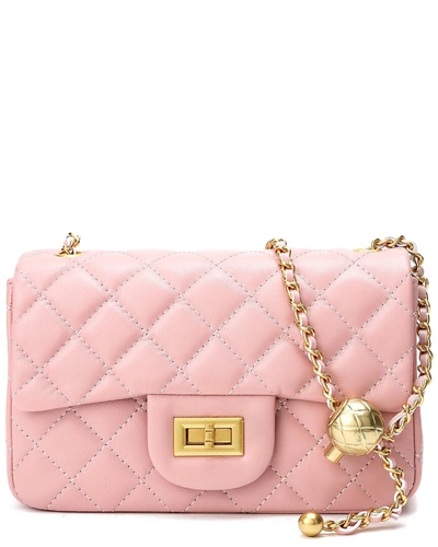 Tiffany & Fred Quilted Leather Crossbody In Pink