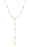 Ron Hami 14k Gold Pearl & Diamond Station Y-necklace In Yellow Gold/ Diamond