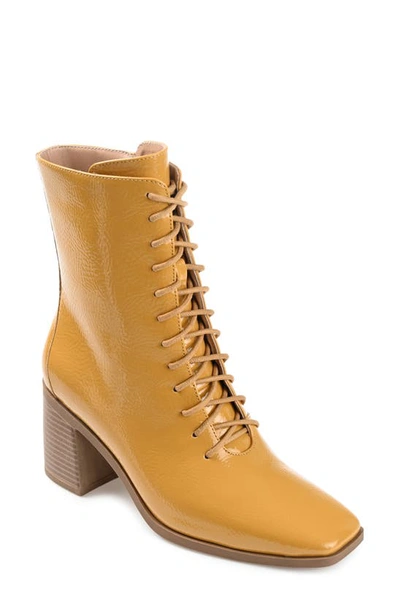 Journee Collection Women's Covva Lace-up Booties Women's Shoes In Mustard