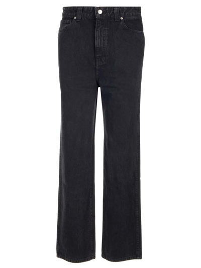 Khaite Straight-leg Cotton Jeans In Schwarz