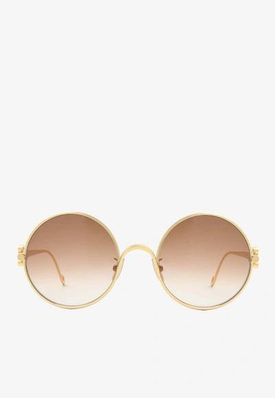 Loewe Anagram Round Sunglasses In Brown