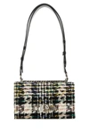 Alexander Mcqueen Woman Multicolor Tweed Skull Shoulder Bag In Multicolor