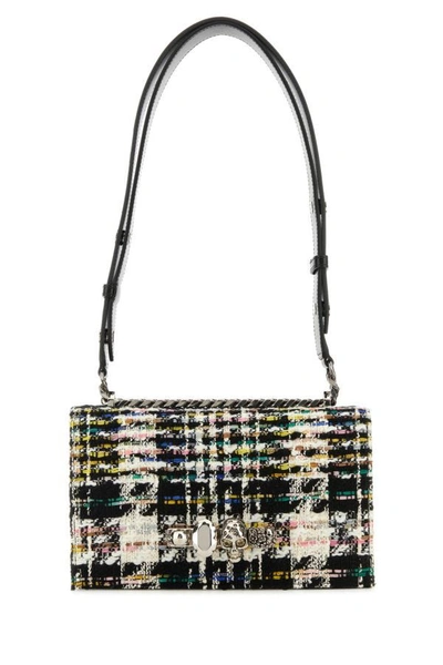 ALEXANDER MCQUEEN ALEXANDER MCQUEEN WOMAN MULTICOLOR TWEED SKULL SHOULDER BAG