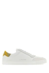 BURBERRY BURBERRY MAN WHITE LEATHER  CHECK SNEAKERS