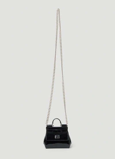 Dolce & Gabbana Mini Sicily Shoulder Bag In Black