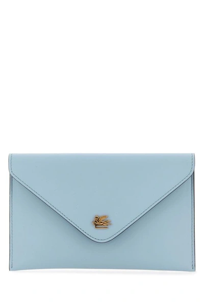 Etro Woman Light-blue Leather Pouch