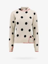 Marni Polka-dot Jacquard-knit Wool Sweater In Stone White
