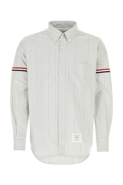 Thom Browne Man Embroidered Oxford Shirt In Multicolor