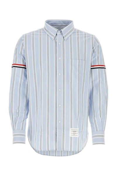 Thom Browne Stripe-trim Detail Shirt In Blue