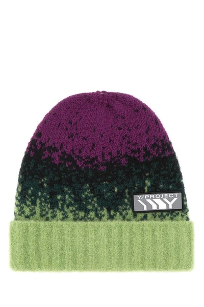 Y/PROJECT Y PROJECT MAN MULTICOLOR STRETCH WOOL BLEND BEANIE HAT