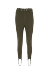 Y/PROJECT Y PROJECT WOMAN OLIVE GREEN STRETCH COTTON BLEND PANT