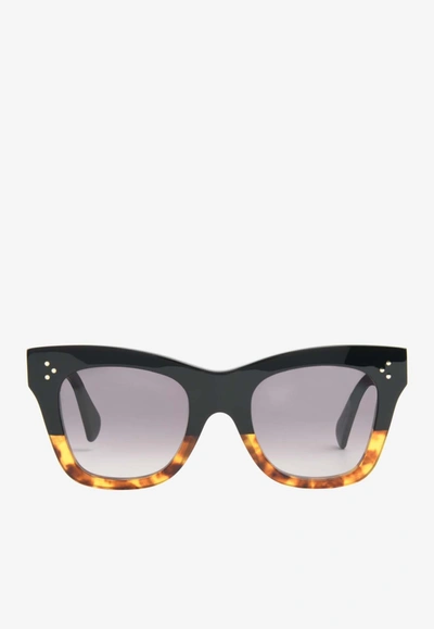 Celine Bold 3 Dots Square Sunglasses In Brown