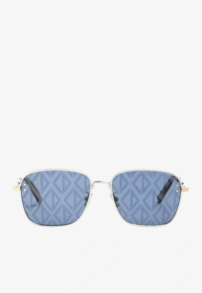 Dior Cd Diamond Motif Square Sunglasses In Blue