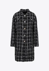 Giambattista Valli Checked Bouclé Coat In Black